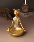Polypropylene Yoga Cat Showpiece for Home Decor and Living Room