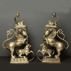 Brass Yali/kirtimukha Nandi Table Stand Set (16 Inch) Vedansh Craft