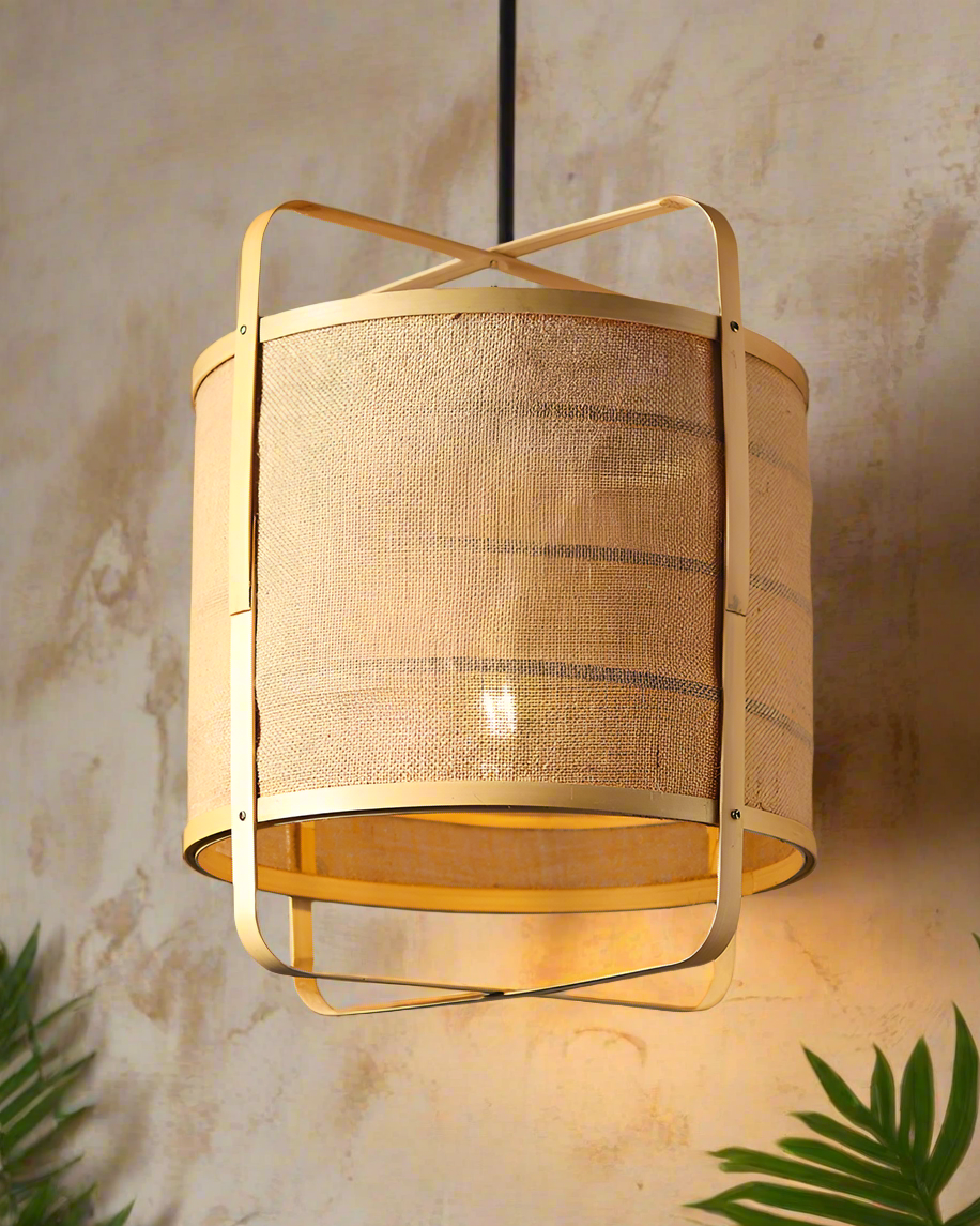Elegant Bamboo Pendant Lamp for Balcony and Hall
