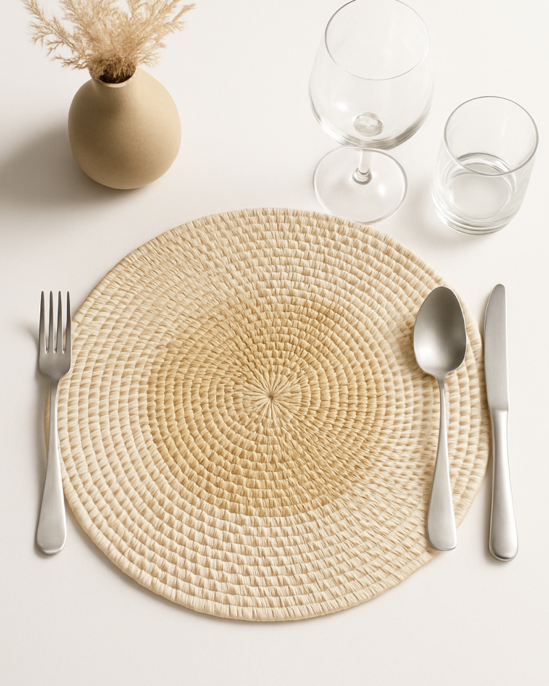 Handcrafted Rattan Placemat for Dining Table and Kitchen Decor