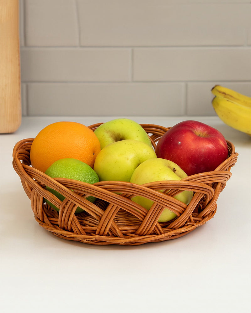 Wicker Fruit and Storage Baskets, Cane Gift Hamper for Kitchen and Home