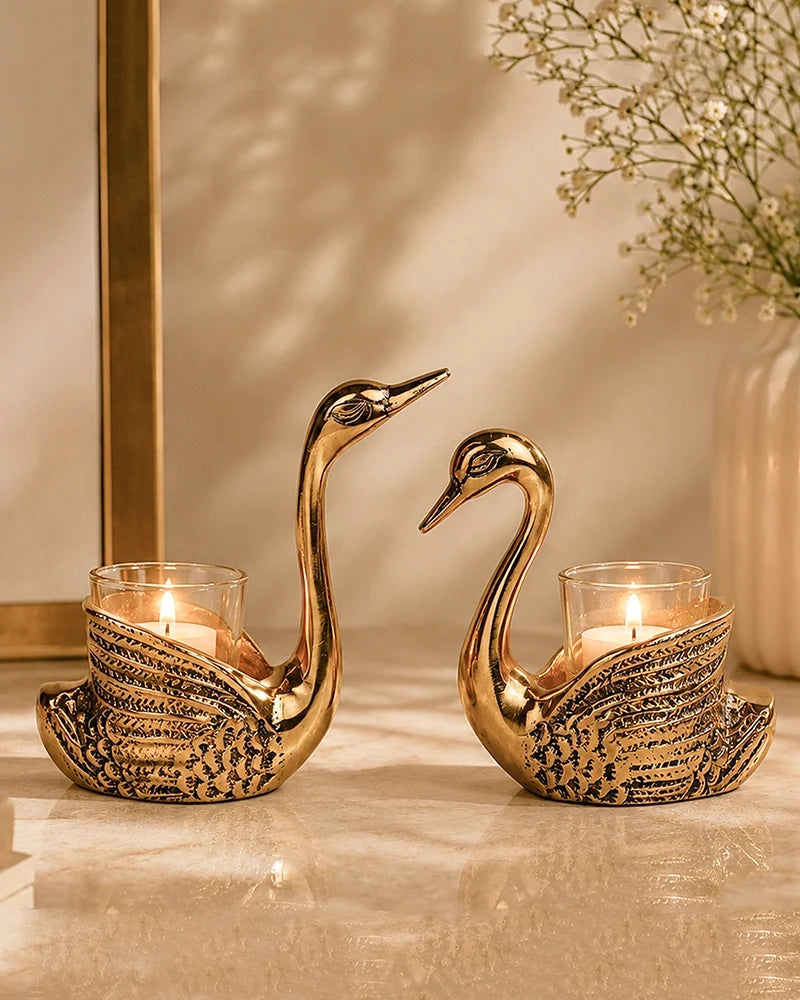 Premium Swan Candle light Holders for Living Room & Gifting