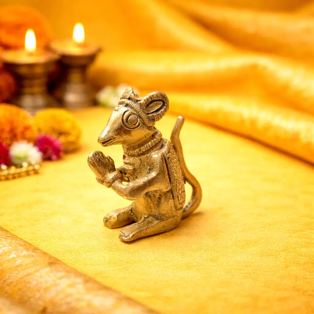 Brass Mushak / Rat Idol (2.5 Inch) Vedansh Craft