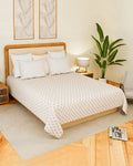 Pink Printed Export Cotton Bedsheet Queen Size 300 TC with Pillow Covers