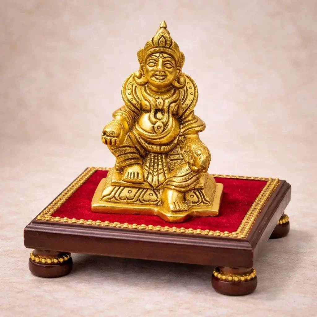 Brass Sitting Kuber Maharaj Idol (4 Inch) Vedansh Craft