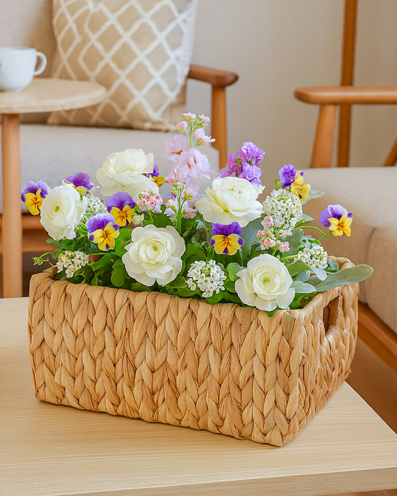 Water Hyacinth Versatile Organizing Storage Baskets for Kitchen, Shelf, and Home Use