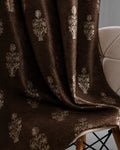 Decorative Velvet Door Curtain (Brown, 7 ft)