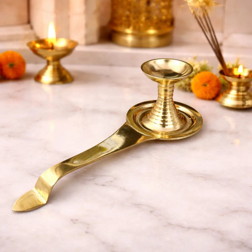 Brass Dhoop Aarti Spoon (9.8 Inch) Vedansh Craft