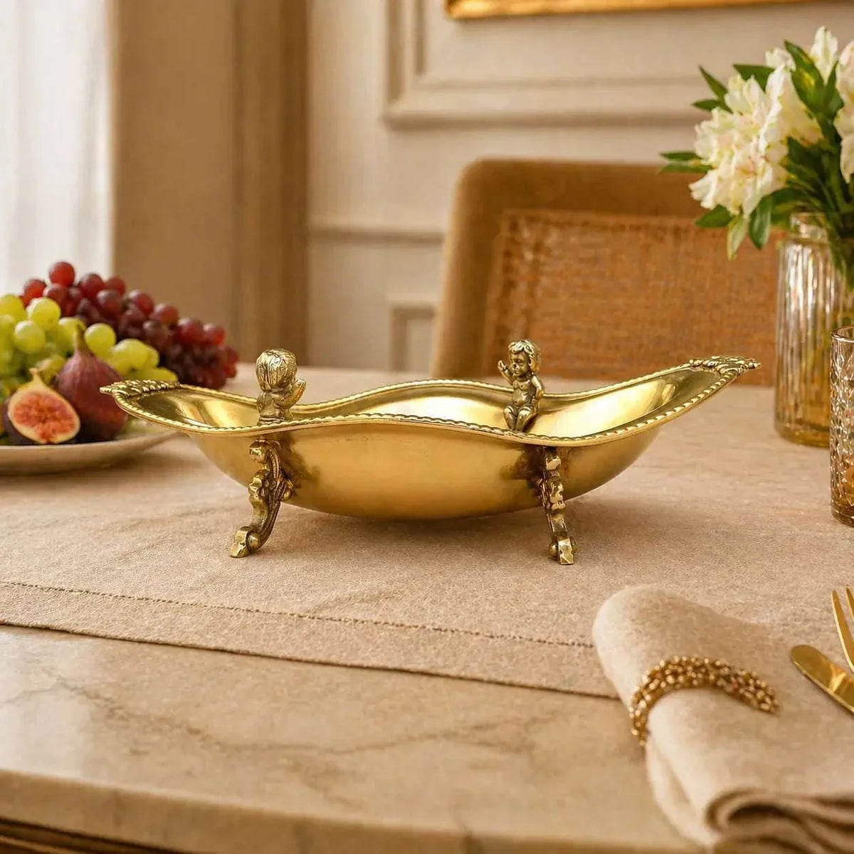 Brass Oval Decorative Dish Bowl / Platter Vedansh Craft