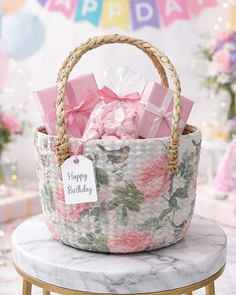 Seagrass Basket for Gift Hampers, Small Gift Bags, and Home Décor