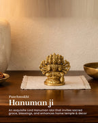 Pure Brass Panchmukhi Hanuman Ji Idol for Strength and Positive Energy
