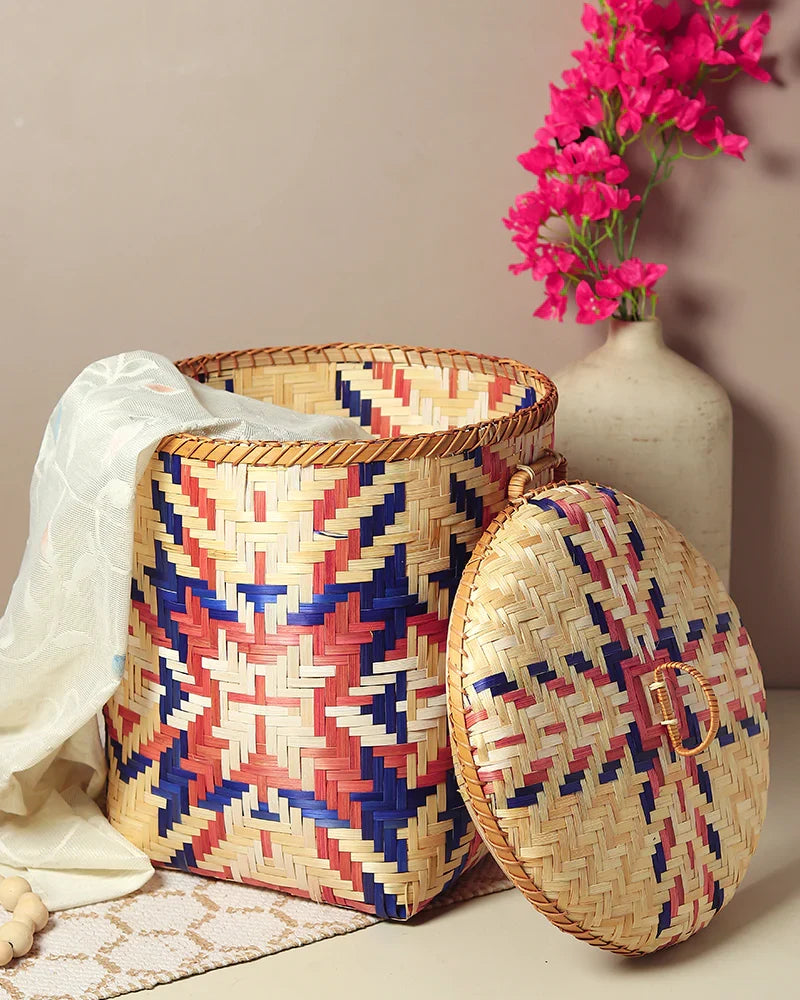 Bamboo Laundry Basket with Lid for Clothes, Toys, and Home Organization