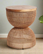 Brown Rattan Stool for Home Styling and Corner Display