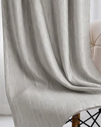 Textured Linen Eyelet Curtain for Doors (Grey, 7 ft)