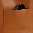 Tan Rattan Tote Bag With Back Pocket Nestasia