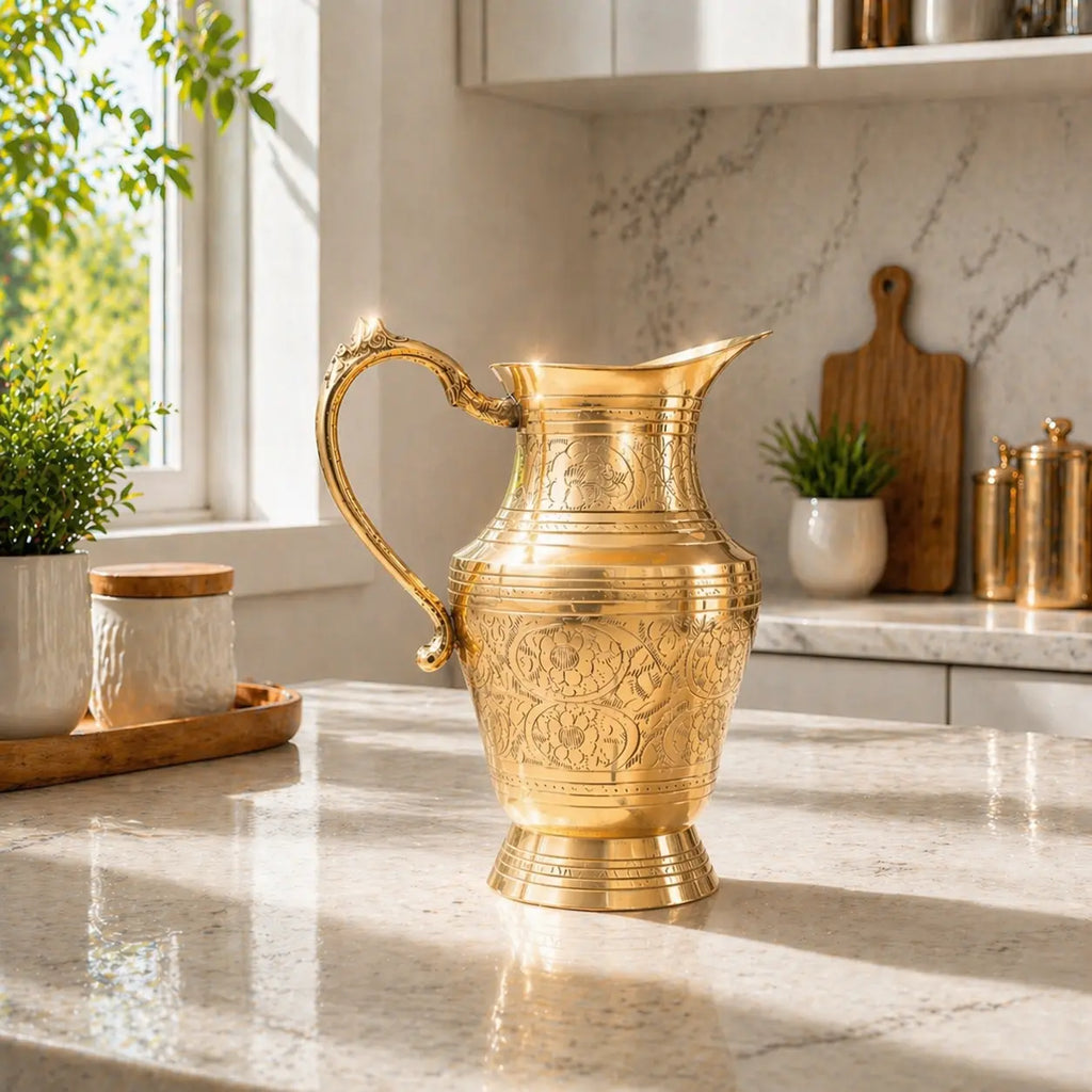 Brass Water Jug (8.5 Inch) Vedansh Craft