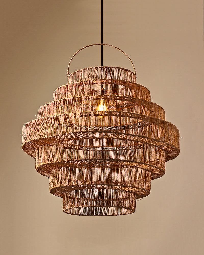 Minimalist Raffia Ceiling Lamp for Bedroom and Living Room