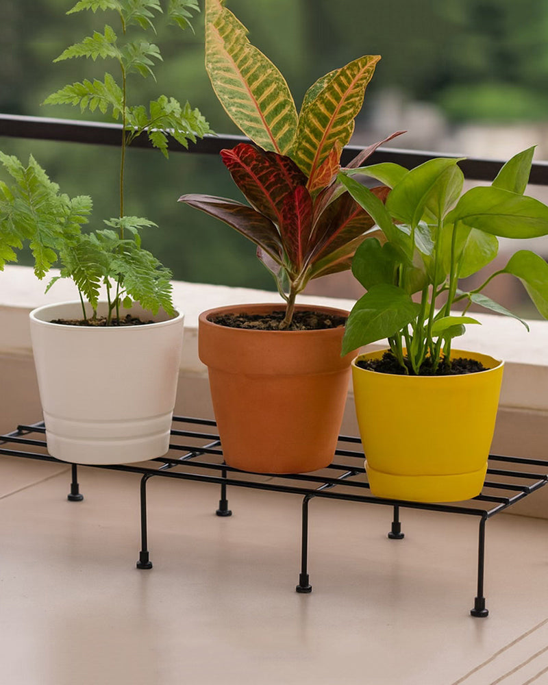 Set of 4 Durable Metal Plant Stands for Indoor and Outdoor Gardens
