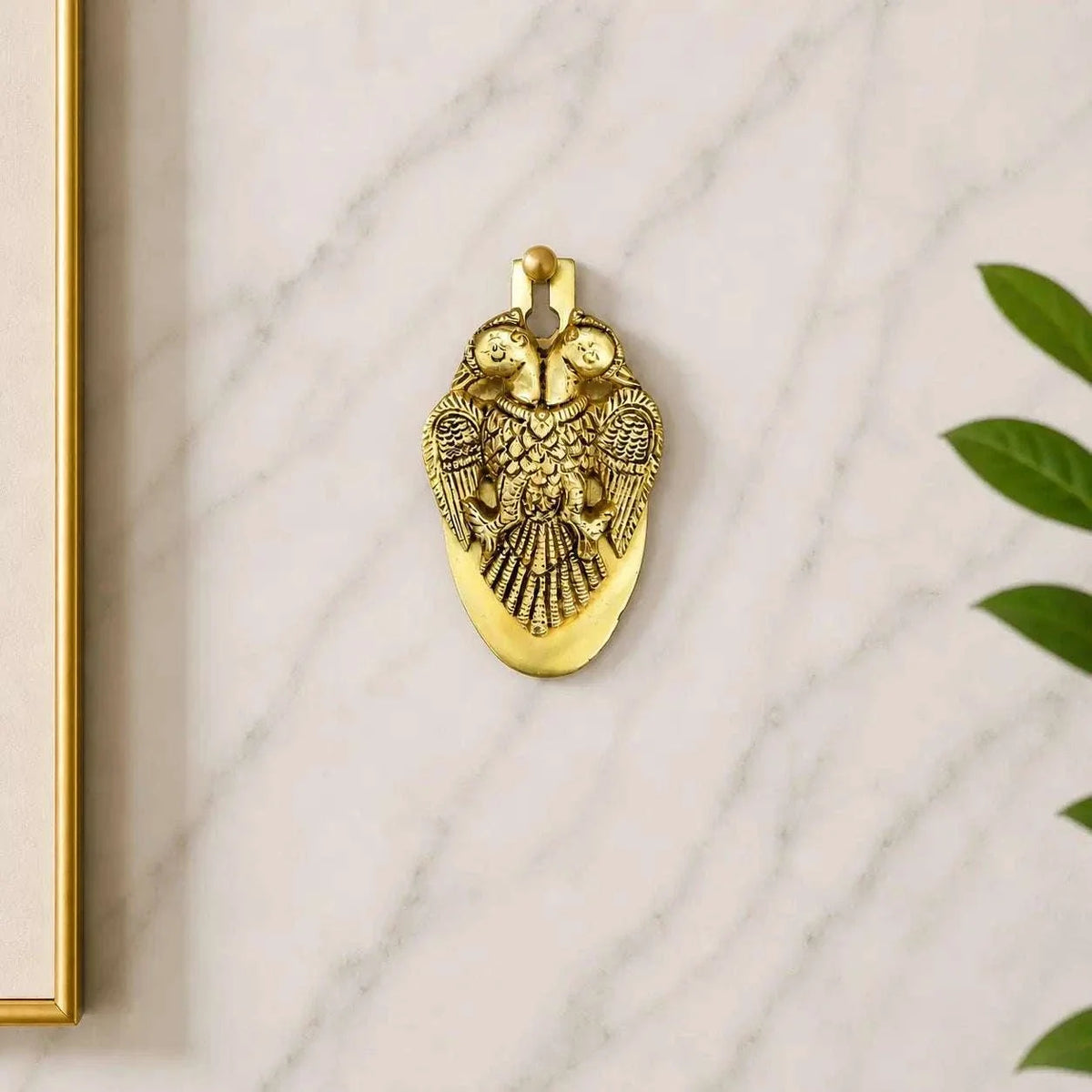 Brass Gandaberunda / Two Headed Bird Wall Hanging Idol (3.8 Inch) Vedansh Craft