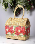 Rustic Seagrass Picnic Basket Handmade for Food Carry & Picnic
