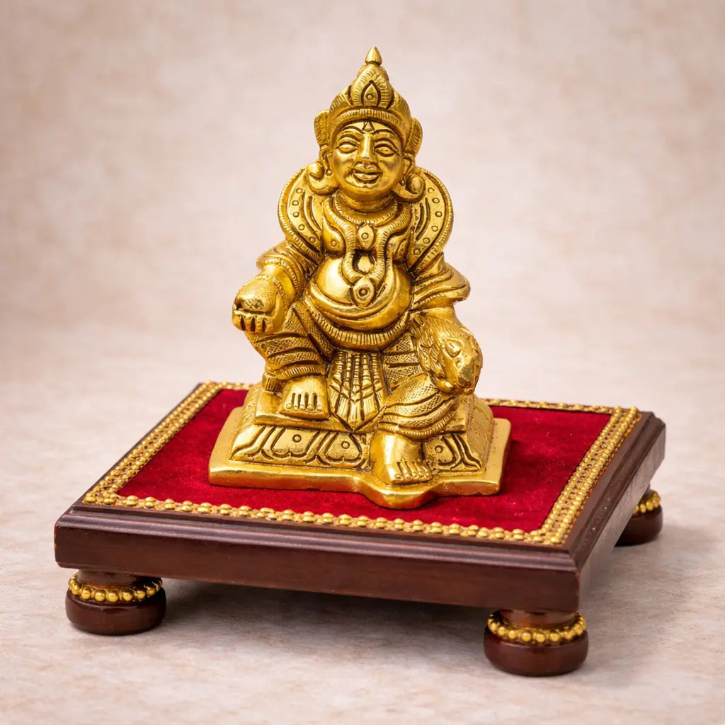 Brass Sitting Kuber Maharaj Idol (4 Inch) Vedansh Craft