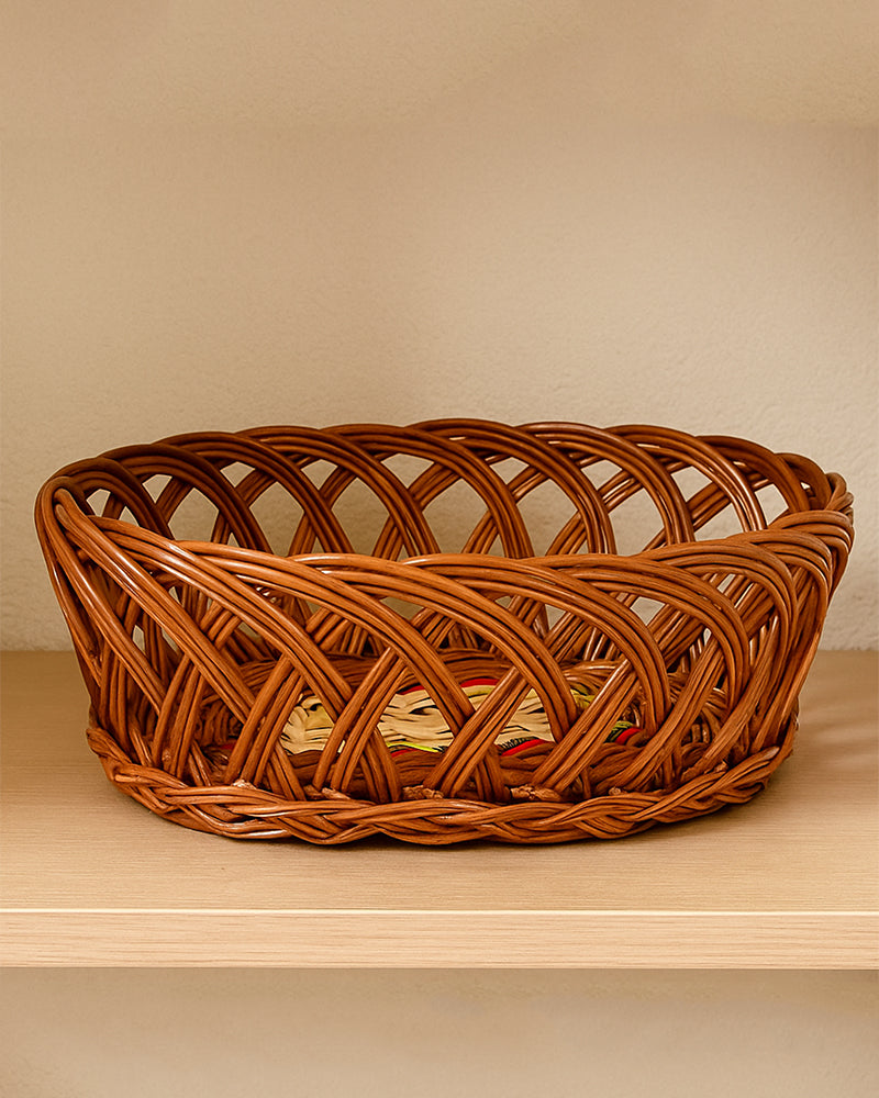 Wicker Fruit and Storage Baskets, Cane Gift Hamper for Kitchen and Home