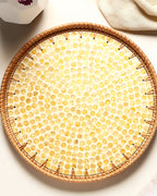 Rattan Decorative Tray for Serving, Gifting, and Home Display