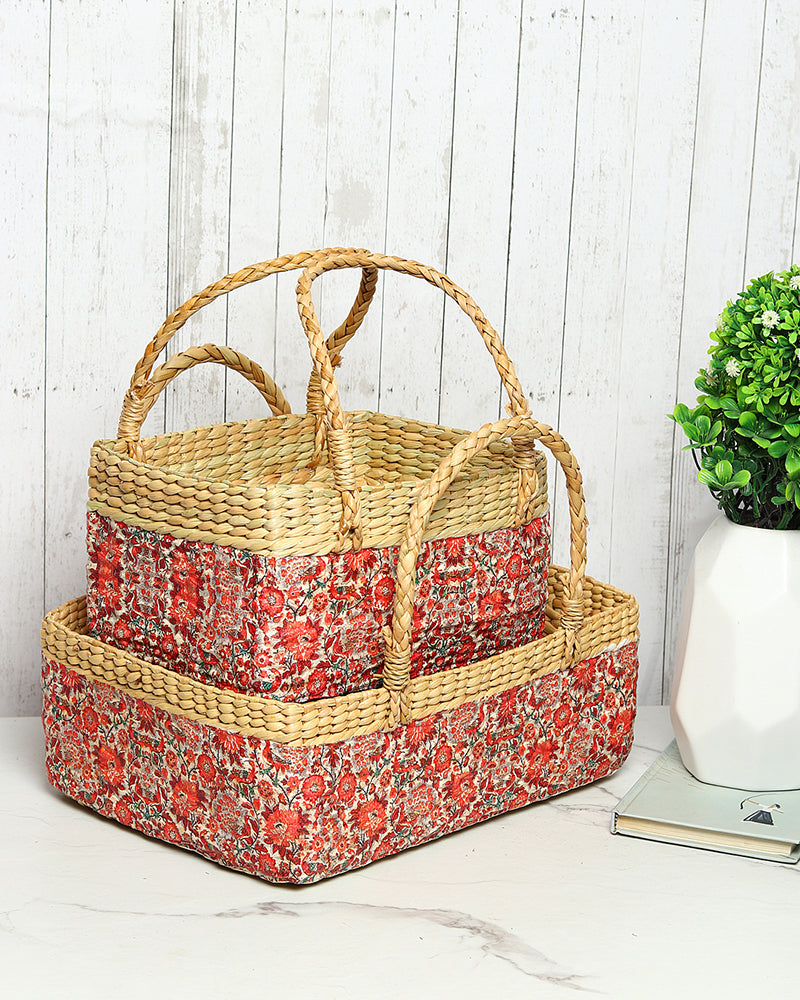 Eco-Friendly Seagrass Set of 2 Basket for Fruits, Vegetables, and Stylish Home Display