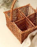 Natural Wicker Tray for Tabletop Storage, Organization, and Decorative Display