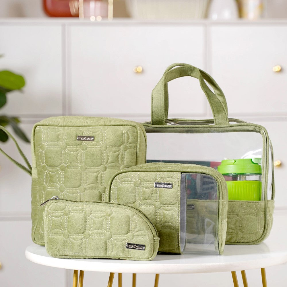 Travel Organizer Kit Set Of 4 Green Nestasia