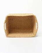 Natural Seagrass Basket with Handles for Shelves, Closets, and Living Room Decor
