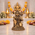Brass Lightweight Sitting Blessing Hanuman Idol With Base (4 Inch) Vedansh Craft