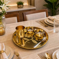 Brass Floral Thali/Dinner Set (990 Gram) Vedansh Craft