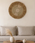 Earthy Raffia Wall Decor Piece for Sofa Backdrop Styling