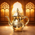 Brass Leaf Design Mughlai Tea Pot with Lid Vedansh Craft