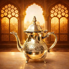 Brass Leaf Design Mughlai Tea Pot with Lid Vedansh Craft