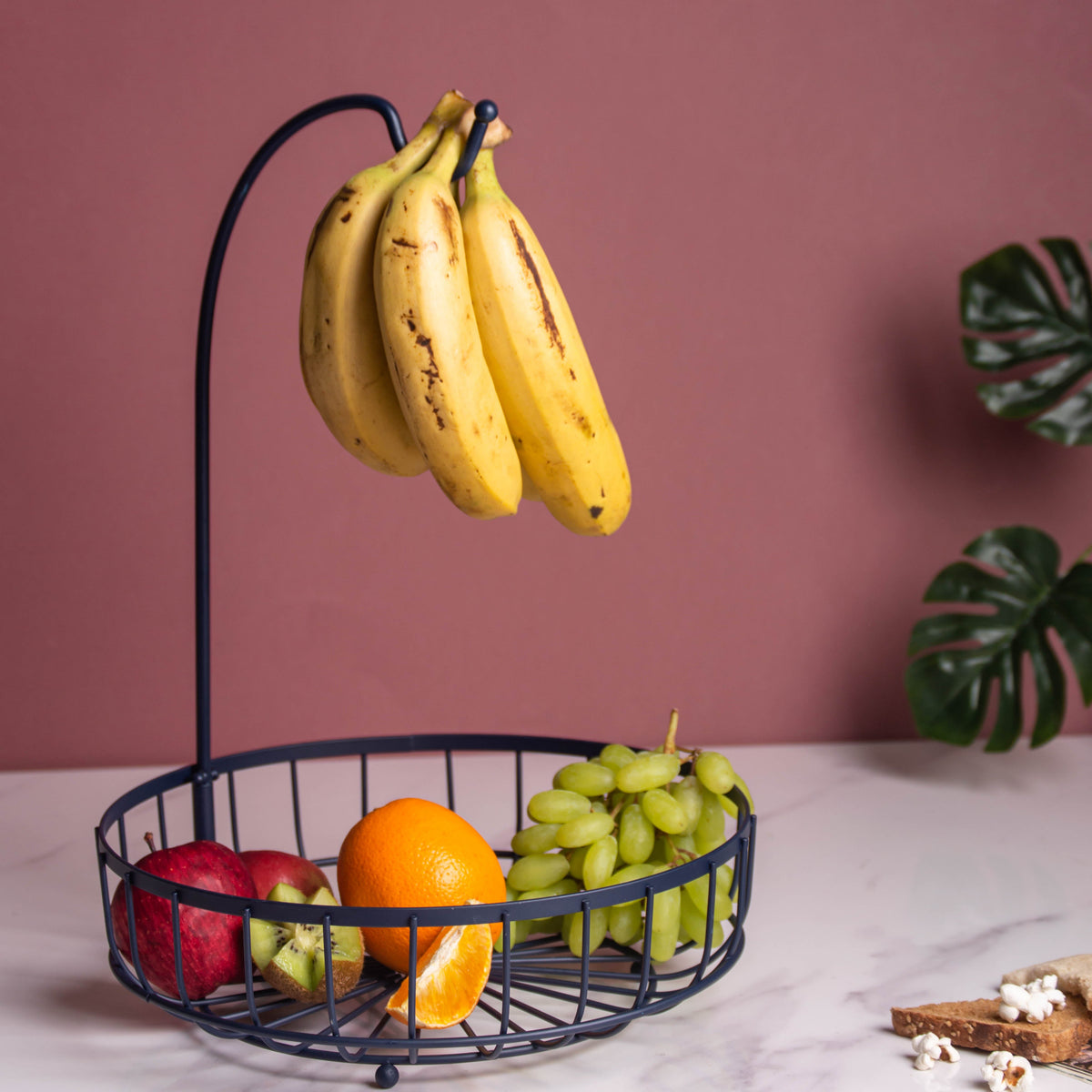 Wire Fruit Holder Basket with Banana Hanger Nestasia