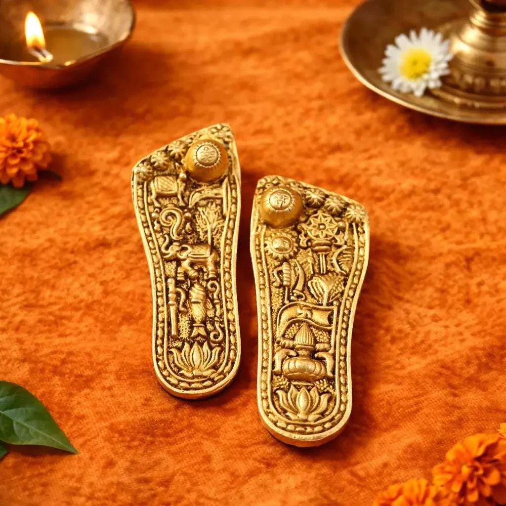 Brass Charan Paduka Set (3 Inch) Vedansh Craft