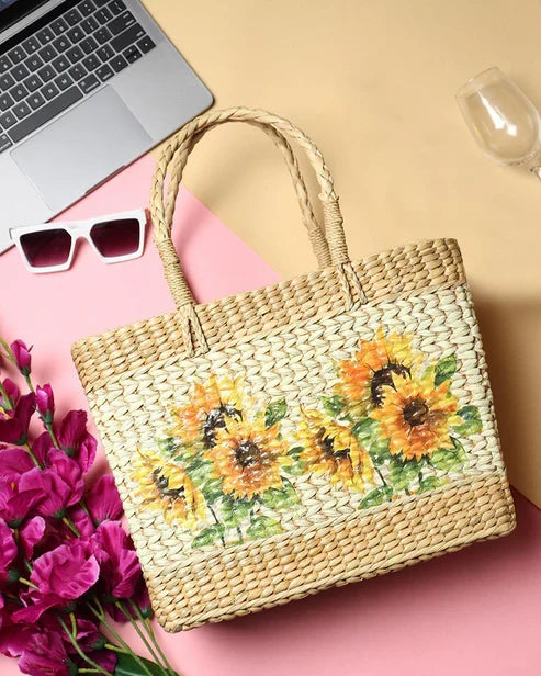 Handwoven Seagrass Basket for Everyday Shopping