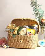 Handwoven Seagrass Tissue Box for Desk, Living Room & Bedroom