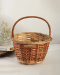 Handcrafted Wicker Round Basket for Fruits, Flowers, and Home Storage
