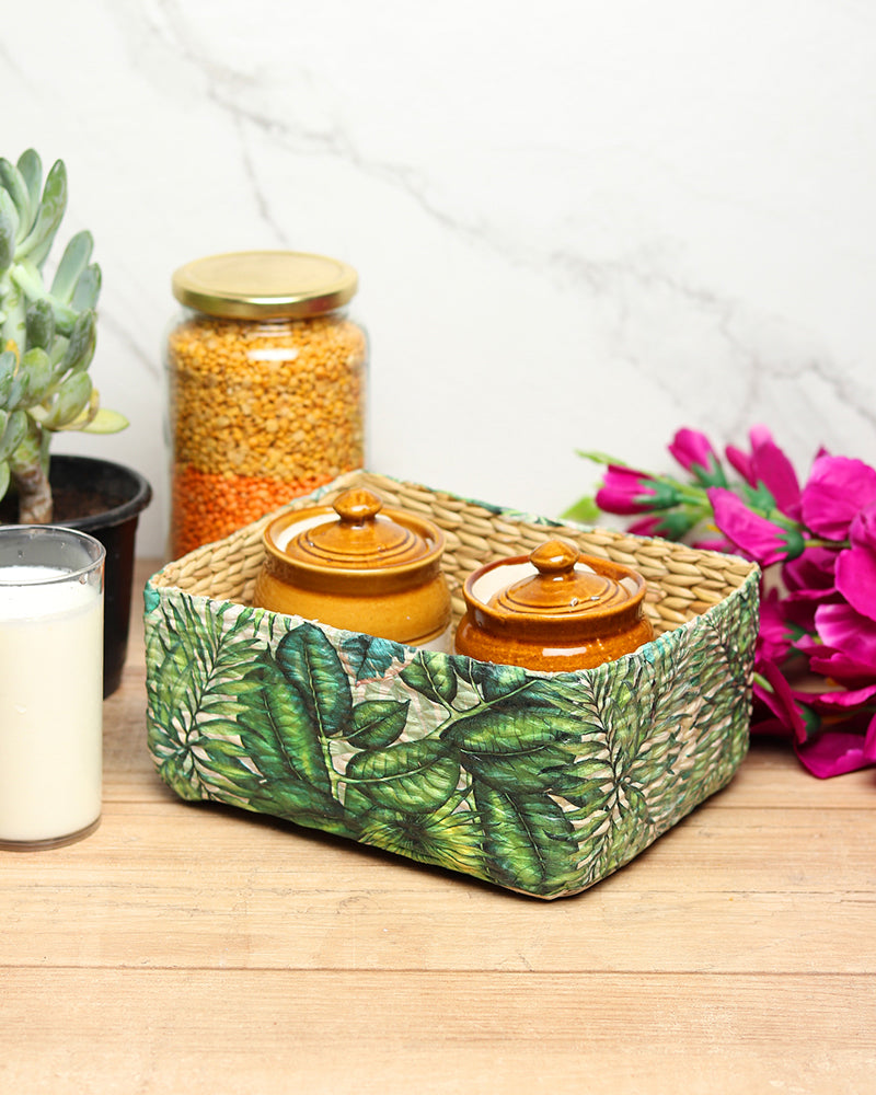 Natural Seagrass Multipurpose Tray and Basket for Home and Office Organization