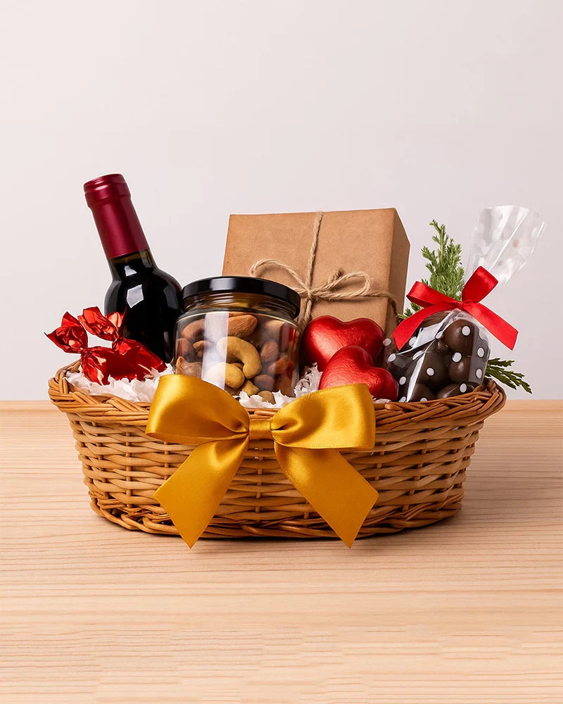 Wicker Fruit and Storage Baskets for Kitchen, Cane Gift Hamper