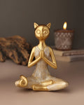Polypropylene Yoga Cat Home Decor Showpiece for Table or Shelf