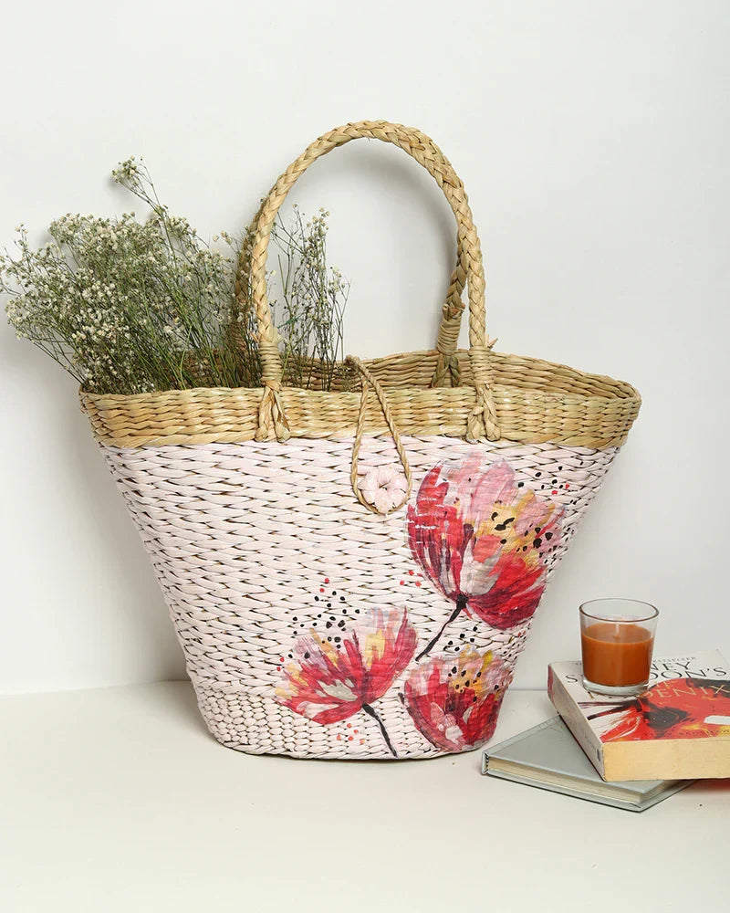 Handmade Boat Style Seagrass Basket Tote
