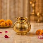 Brass Handcrafted Pooja Kalash (4.5 Inch) Vedansh Craft