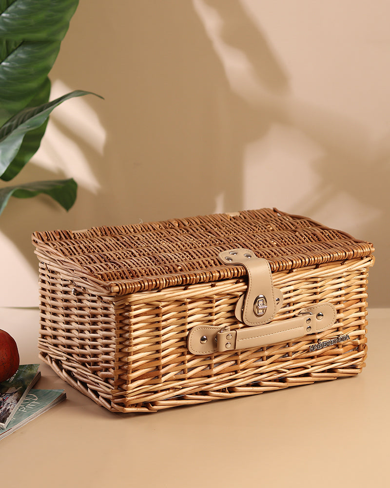 Wicker Picnic Basket for Lunch, Food Storage & Outdoor Adventures