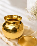 100% Pure Brass Diamond Cut Lota for Pooja, Mandir