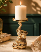 Decorative Elephant Pillar Candle Holder for Home & Festive Decoration