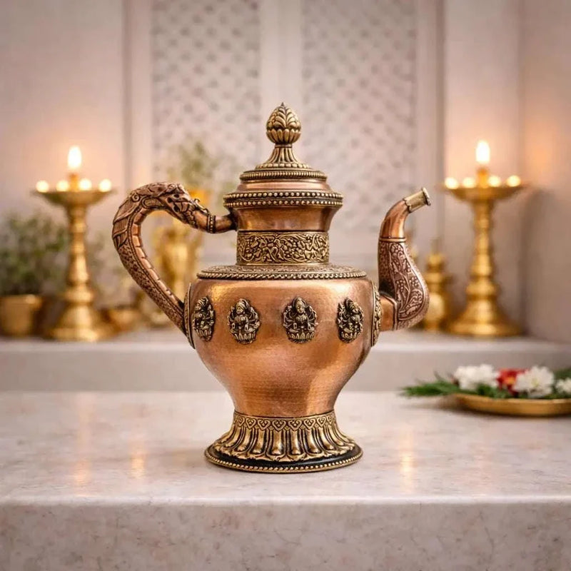 Copper Traditional Ashtalakshmi Kettle Pot (14.5 Inch) Vedansh Craft